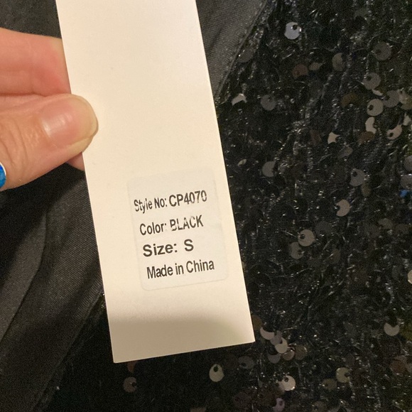 Black Sequined Sparkle Shorts - Picture 4 of 6